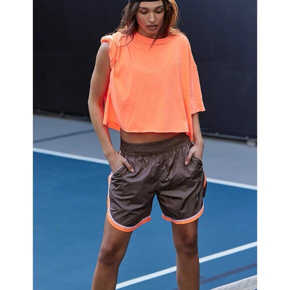 Free People Movement Long Shot Shorts Women Medium Brown Athletic Tennis - Picture 1 of 11